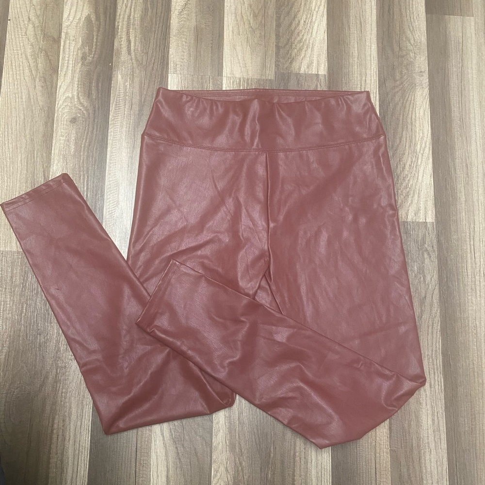Wild Fable Burgundy Faux Leather Leggings (Never Worn)